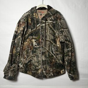 RedHead Silent-Hide Camo Hooded Quilted Jacket Men’s Medium Hunting Full Zip